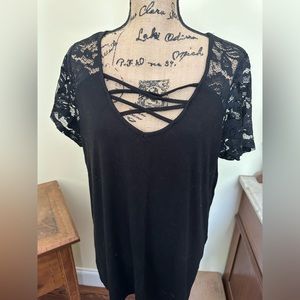 Torrid shirt with lace size 2
